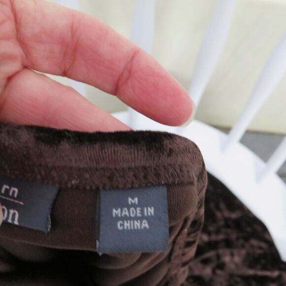 Dress Barn Skirt Sz M Mid Calf Brown Tiered Mock Velvet  Skirt Women - Picture 6 of 8